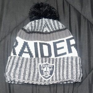 New Era Raiders Beanie - Black, White, and Gray